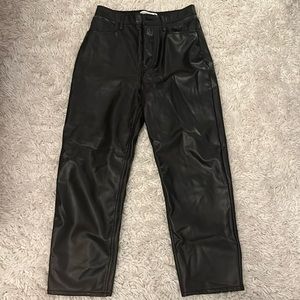Abercrombie Vegan Leather Straight Ankle Pants